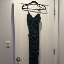 Small Green Ruched Midi Dress