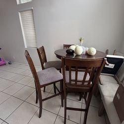 Dining Table With Bar Under And Chairs