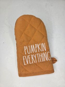 Rae Dunn Pumpkin Everything Fall Quilted Orange Kitchen Oven Mitt Farmhouse