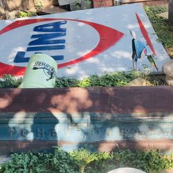 Vintage Chevrolet Tail gate it’s 67 inches wide and 23 inches deep.