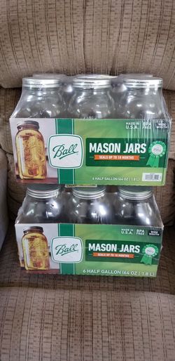 Mason Jars - 64oz - Packs of 6 - Wide Mouth