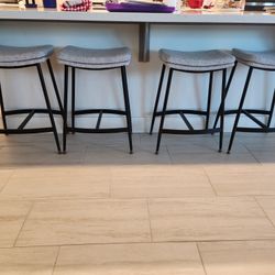 Low Bar Stool Metal Frame Set Of 4