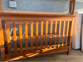 Full size Solid wood bed with end and head boards
