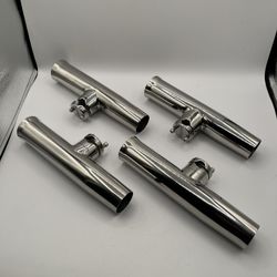 4 Pieces 3/4" to 1" Rail Mount Clamp-von Fishing Rod Holder, Stainless Steel (EKP)