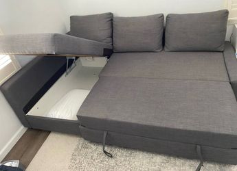 Free delivery - IKEA FRIHETEN Sleeper sectional w/storage Gray