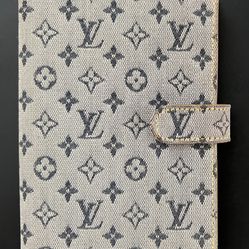 Louis Vuitton Mini Agenda Authentic With Certificate Of Authenticity Passport Denim Leather Wallet Holder