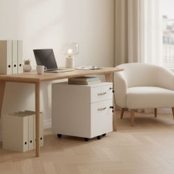 Homy Casa KASSADIN 15.75" W x 17.32" D x 21.54" H Mobile File Cabinet for Home Office