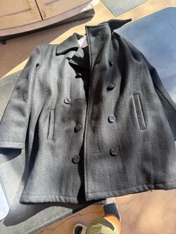 Pea coat wool vintage jacket size large 44