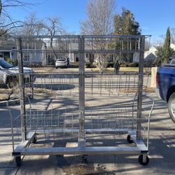 Mobile  Double-Sided Wire Display Rack on Caster