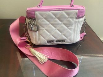 Steve Madden Quilted Crossbody Bag - Pink & White Vanity Case