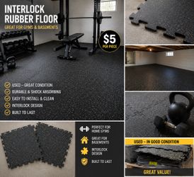 Interlock Rubber Floor Tiles – Great for Home Gyms & Basements