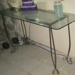 Wrought Iron Table With Glass Top