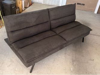 Modern Convertible Futon Sofa Bed – Charcoal Gray | Adjustable Backrest