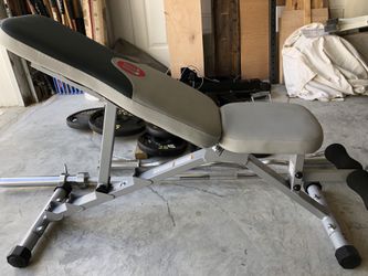 Weider squat Rack, adjustable bench, olympic weights, bars for