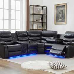 Texan Power Reclining Sectional (w/ Bluetooth Speakers)