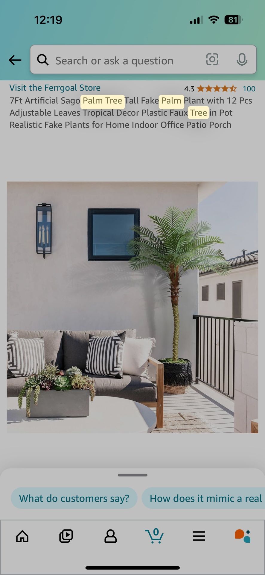 Fake Plant Palm Tree Decoration