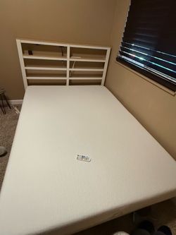 Full size bed frame and mattress