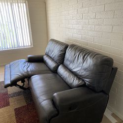 Leather Reclining Love Seat