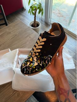 Maison Margiela Replica Paint Splatter Leather Low-Top Sneakers