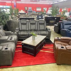 Power Reclining Sofa And Love Seat In Stock For Immidiate Delivery 
