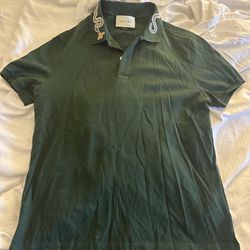 Gucci Polo T Shirt Green Top Size L 