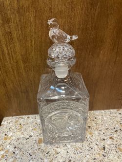 Crystal Glass Decanter with Bird Stopper