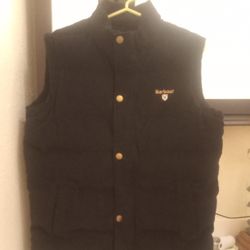 Men's Barbour Black Cord Baffle Gilet (Vest)