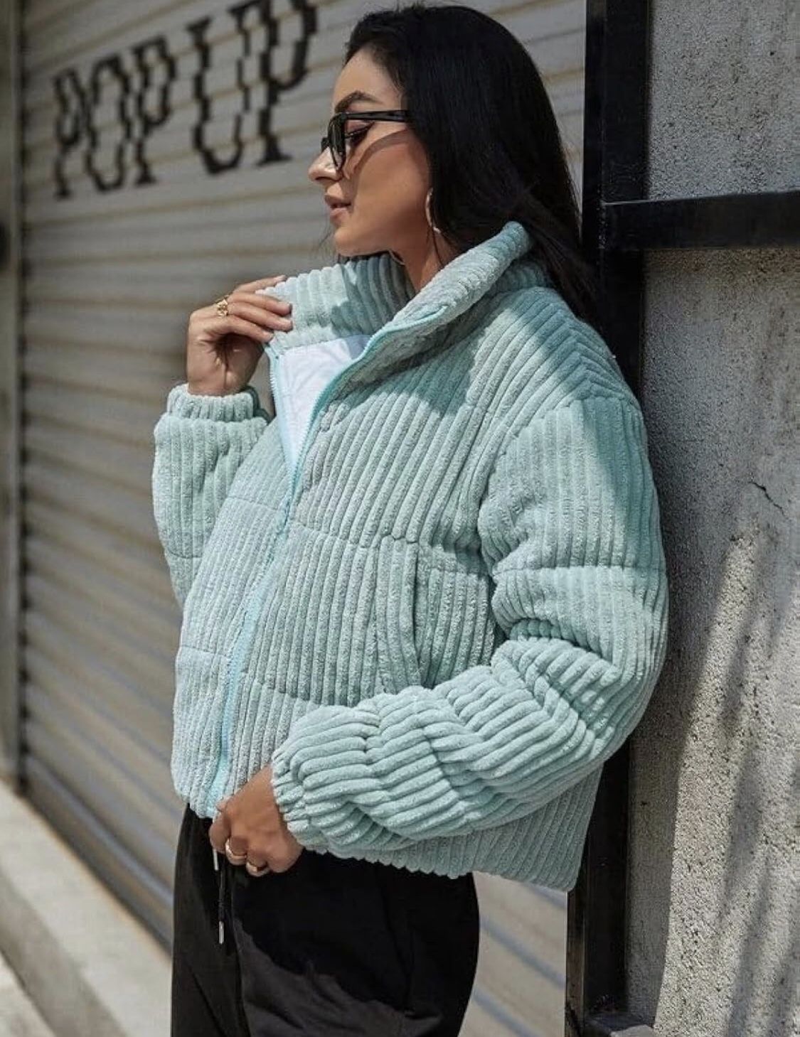Green Puffer Suede