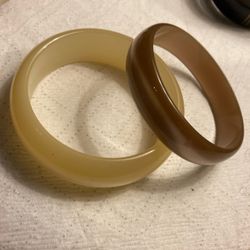 2 1950s Modern Style Bangles Lucite Or Bakelite