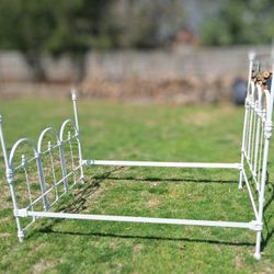 Original Full Size Vintage French Cottage Cast Iron  Four Poster Bed circa 1(contact info removed)