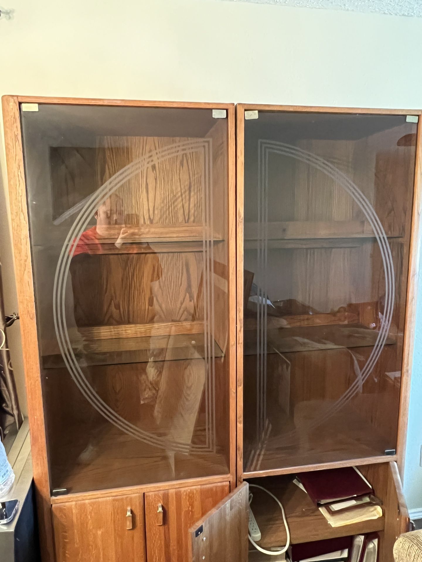 Double Lighted Curio Cabinet- $225 Obo 