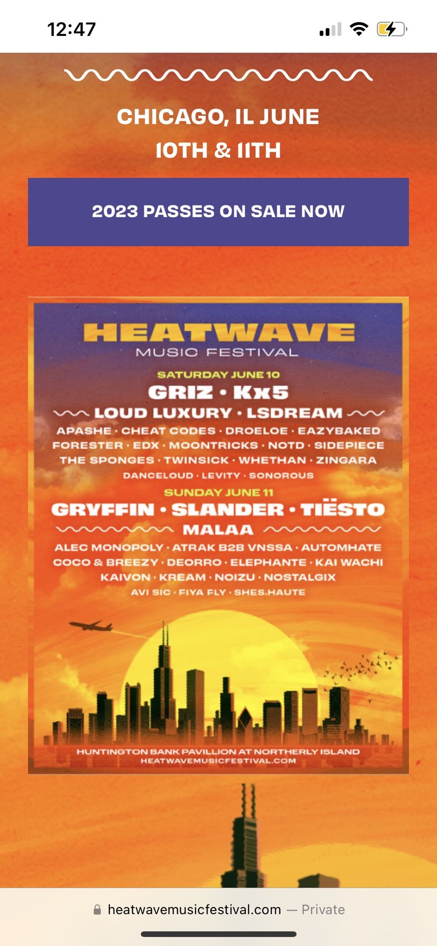 SUNDAY HEATWAVE PASS JUNE 11TH