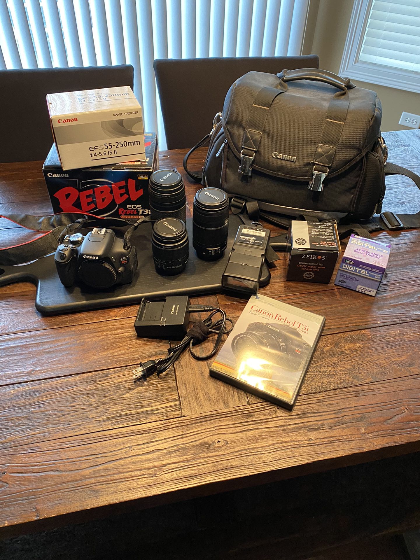 Canon Rebel 3Ti Camera and lenses and bag