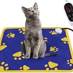 Pet Heating Pad, Waterproof Dog Heating Mat with 5 Level Temperature Timer, Durable Anti-Bite Tube Pet Heating Pad for Indoor Dogs