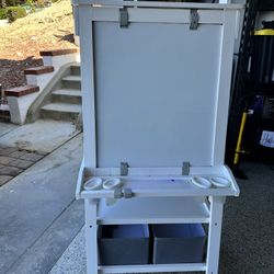 Little Partners Wooden Art Easel w/ Chalkboard, Whiteboard & Storage