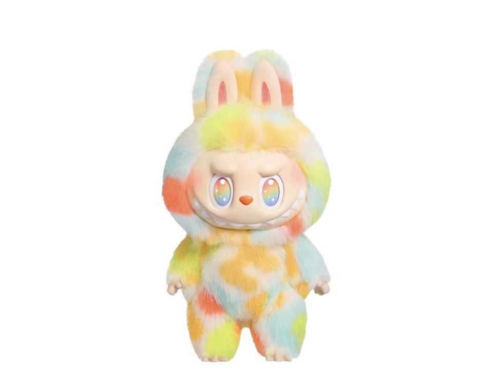 Rainbow Labubu Collectible Figure + Heart Charm Bracelet