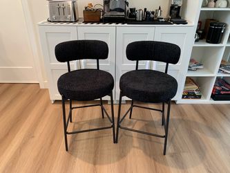 24'' Bar Stools Set of 2, for Kitchen Island. Black