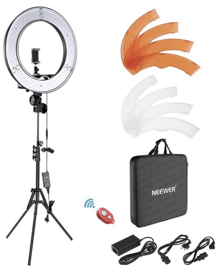 Neewer Ring Light Kit:18"/48cm Outer 55W 5500K Dimmable LED Ring Light, Light Stand, Carrying Bag for Camera,Smartphone,YouTube,Self-Portrait Shooting