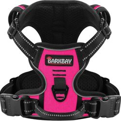 Brand New - BARKBAY No Pull Pet Harness Dog Harness Adjustable Outdoor Pet Vest 3M Reflective Oxford Material Vest for pink Dogs Easy Control for Smal