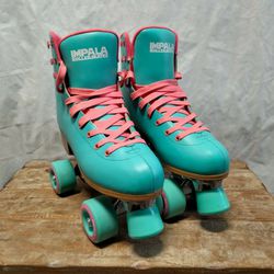 Impala Quad Women's Rollerskates Aqua Blue/Pink Size 8