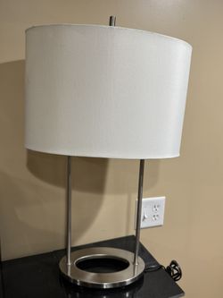 Table Lamp Stainless 27 In Tall With Shade