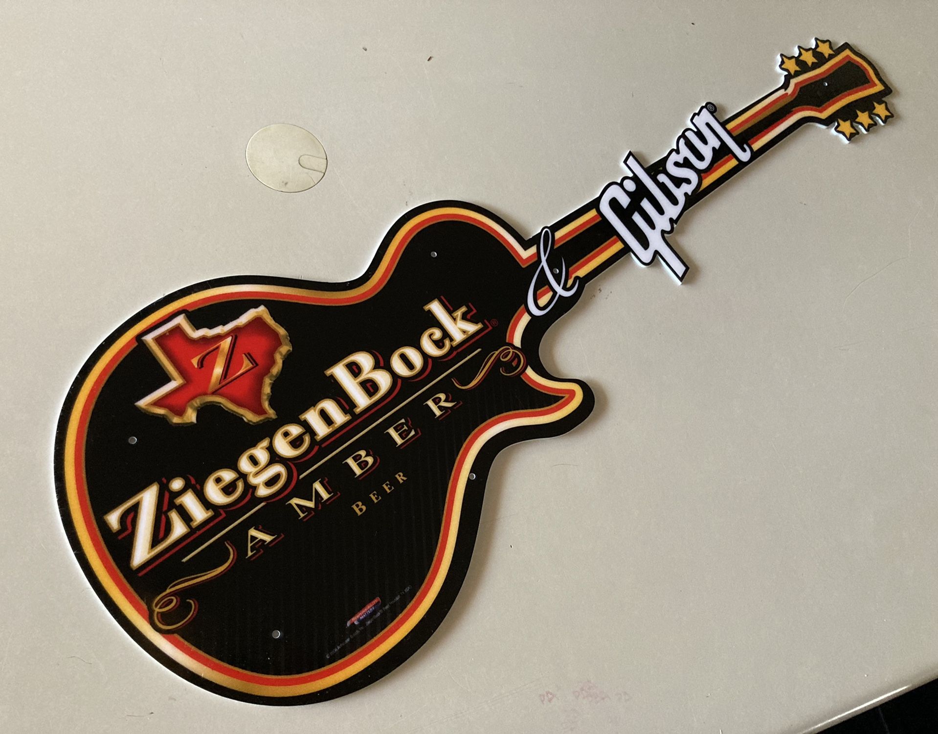 New Ziegen Bock Amber Texas Gibson Acrylic Beer Bar Sign 
