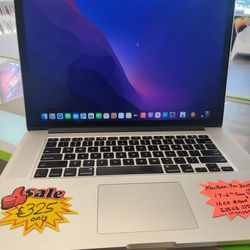 MacBook Pro 2015 15" Retina Intel Core i7-4th (contact info removed), 16gb Ram, 256gb SSD, macOS Monterey, Charger.