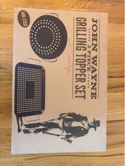 New John Wayne 2 pc Grilling Topper Set, Round & Rectangle, Non-Stick