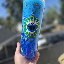 Cookie monster snowglobe tumbler Starbucks style 24oz acrylic lava lamp drip