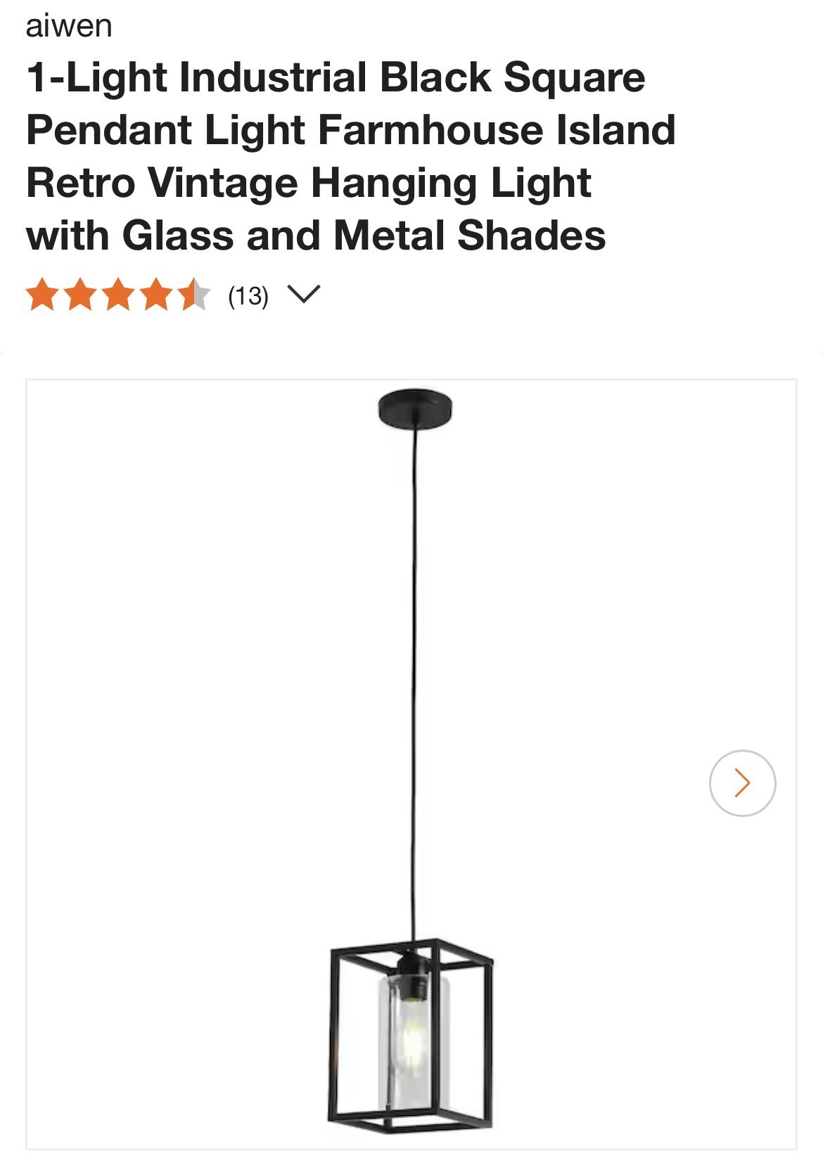 Set Of Industrial Square Farmhouse Pendant