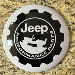 Jeep Domed Metal Sign 15 1/2” Round. You Must Pickup