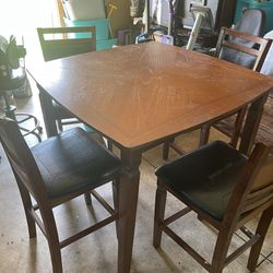 Tall Kitchen Table With 4 Tall Chairs 