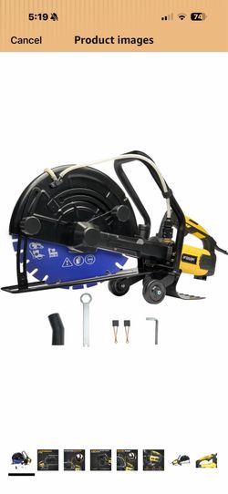 XtremepowerUS 3200W Electric 16" Circular Saw Concrete Saw Wet/Dry Concrete Cutter 20AMP With Water Line Attachment Wet Concrete Saw (Blade Included) 