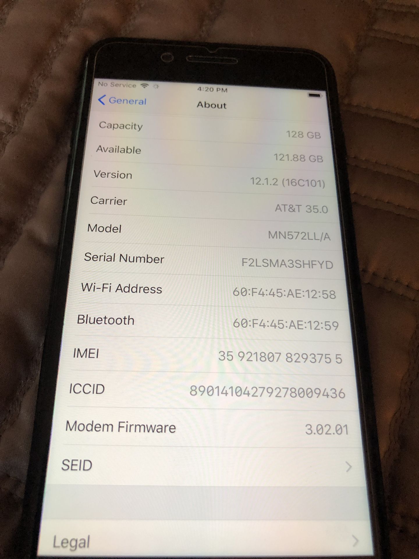 iPhone 7 Plus 128GB jet black A1784 Fully unlock with clean IMEI.